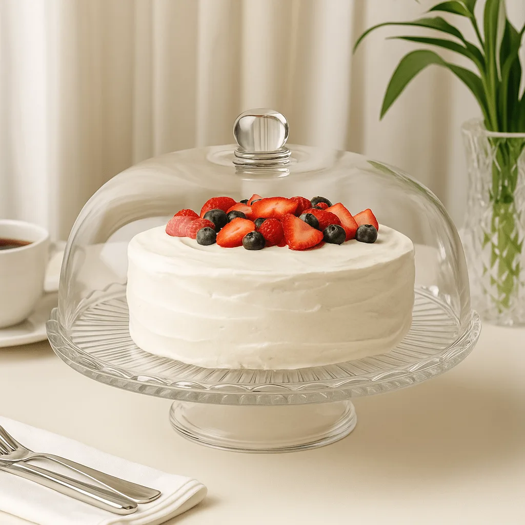Glass Cake Stand With Dome 29 cm