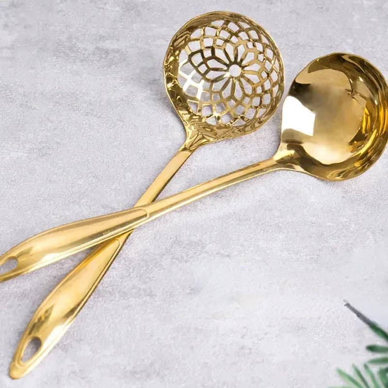 Gold Stainless Steel Ladle and Skimmer