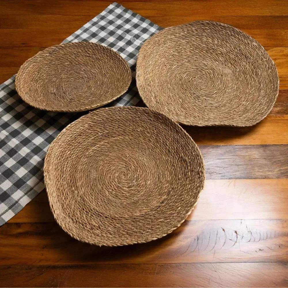 Natural Fiber Table Centerpieces, Set of 3