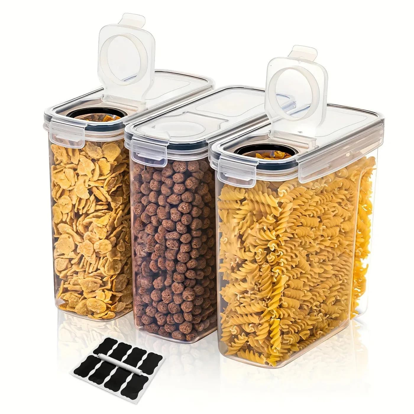 Airtight Plastic Containers, Set of 3