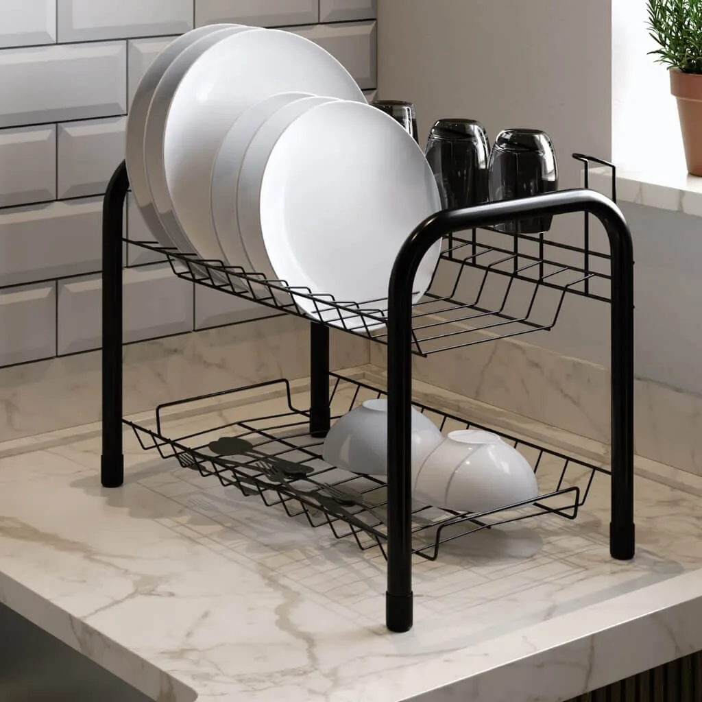 2-Tier Dish Rack for Plates and Glasses