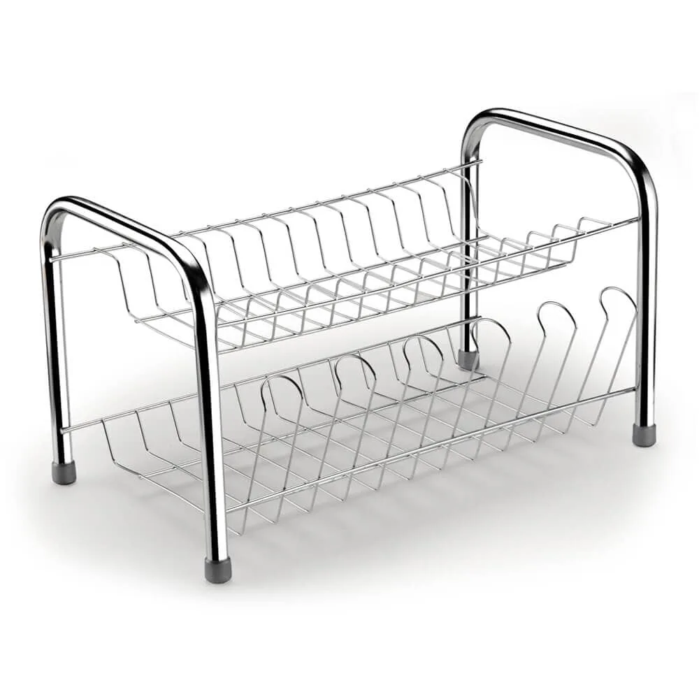 Double Dish Rack With Cup Holder, 2 Tiers
