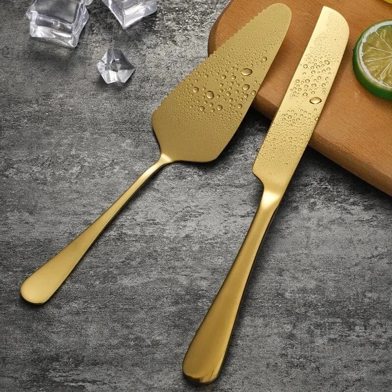 Stainless Steel Cake Spatula and Cutter Set