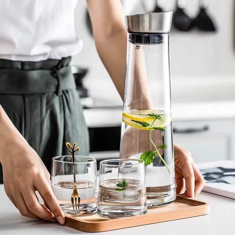 Glass Water Bottle with Stainless Steel Lid