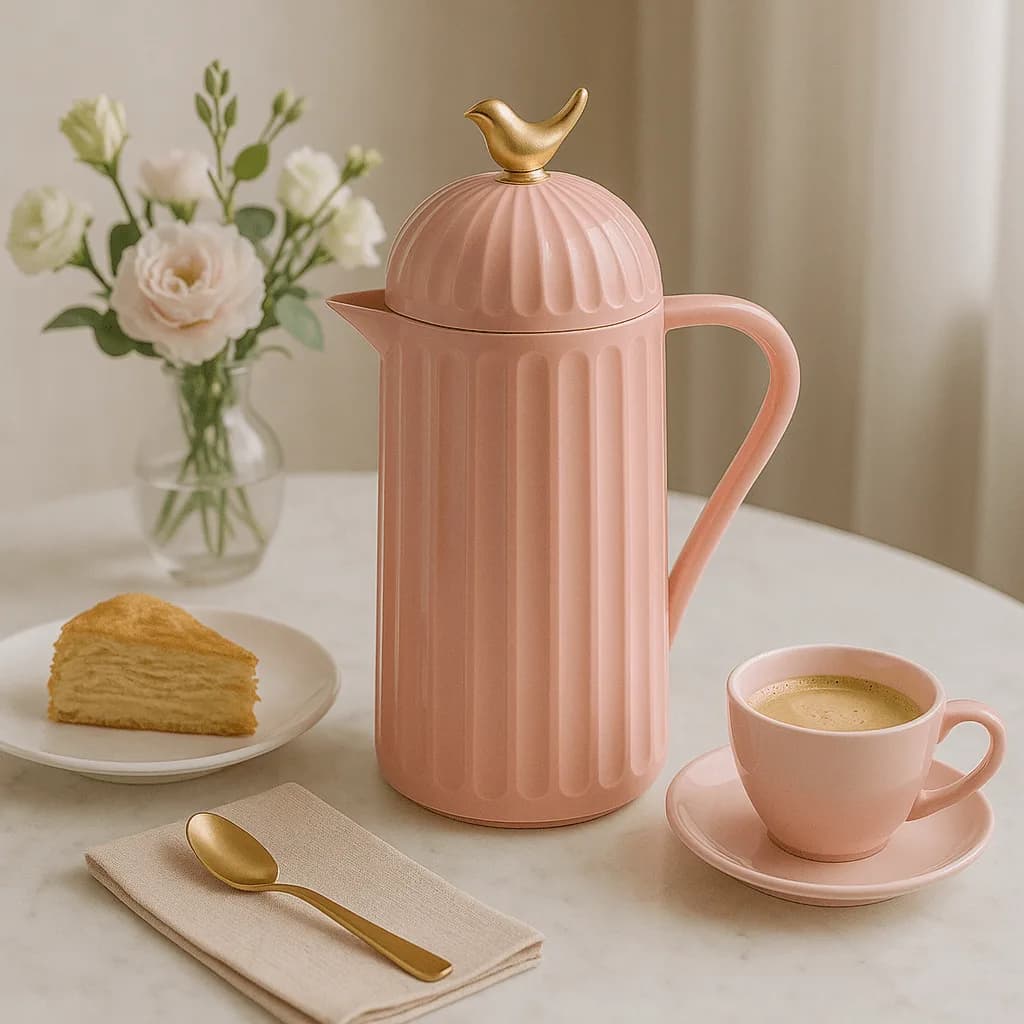 Pink Bird Plastic Thermal Carafe 1L