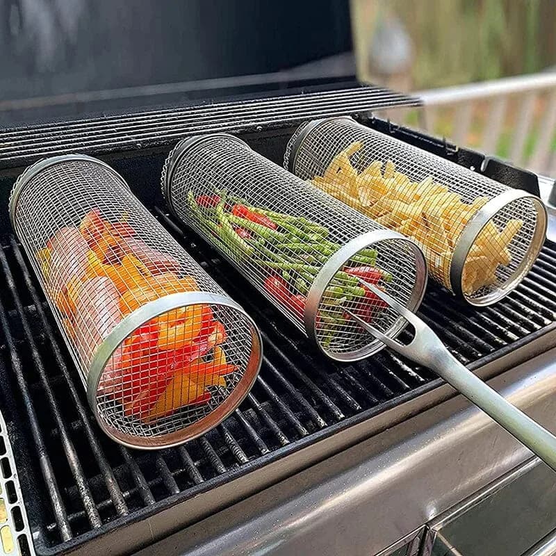Portable Cylinder Grill Basket