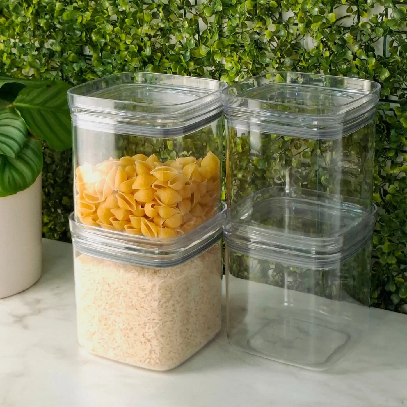 Square Airtight Containers 1.4 L, Set of 2
