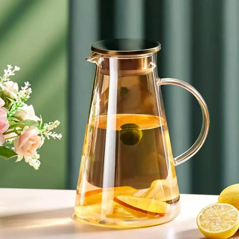 Heat-Resistant Glass Pitcher With Lid, 2 L