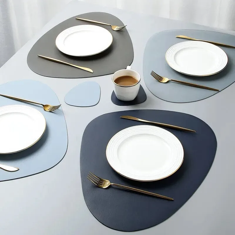 Leather Placemat Set with Coasters, 4 Places