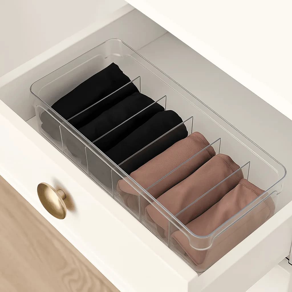 Clear Drawer Organizer With Dividers 3 L