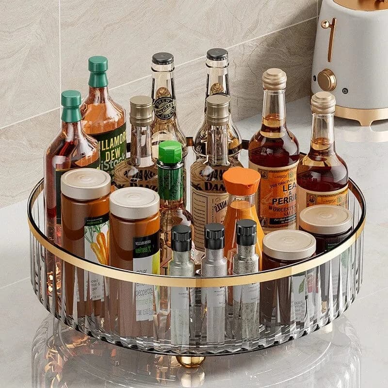 Rotating Spice Organizer with Gold Trim