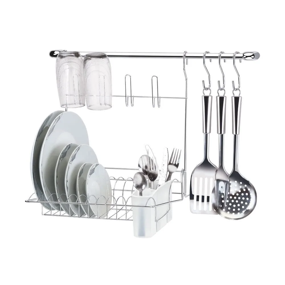 Utensil Organizer with Dish Rack, 6 Pieces