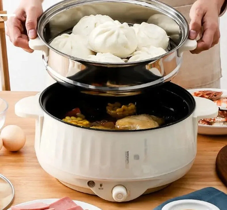 Multi-Use Electric Cooker with Nonstick Base