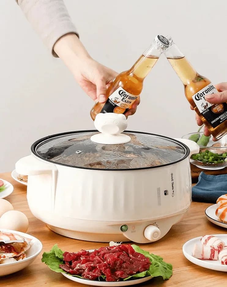Multi-Use Electric Cooker with Nonstick Base