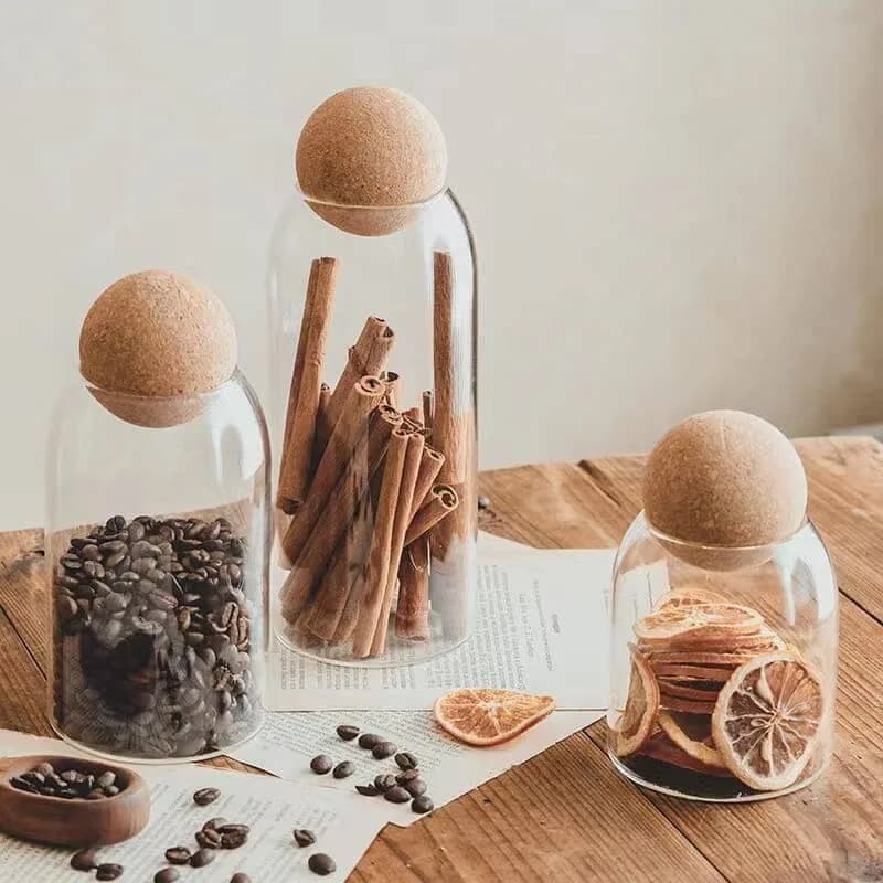 Borosilicate Glass Jars with Cork Lids