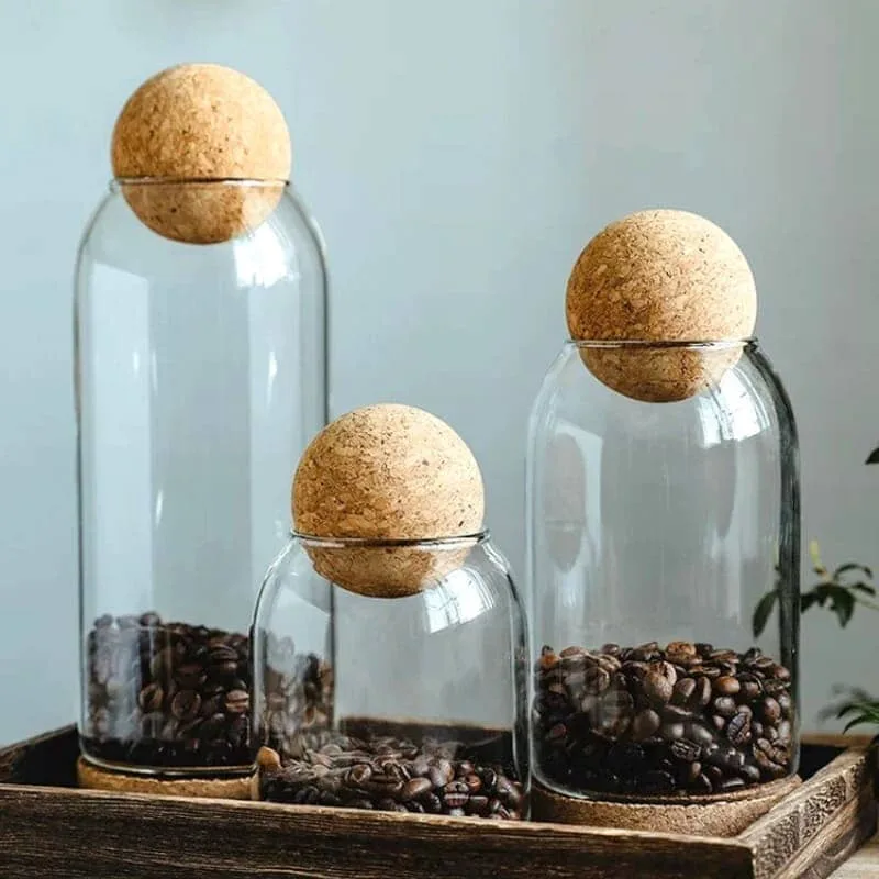 Borosilicate Glass Jars with Cork Lids