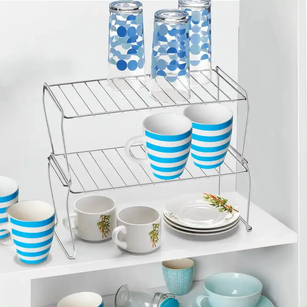 Stackable Cabinet Shelf, Set of 2