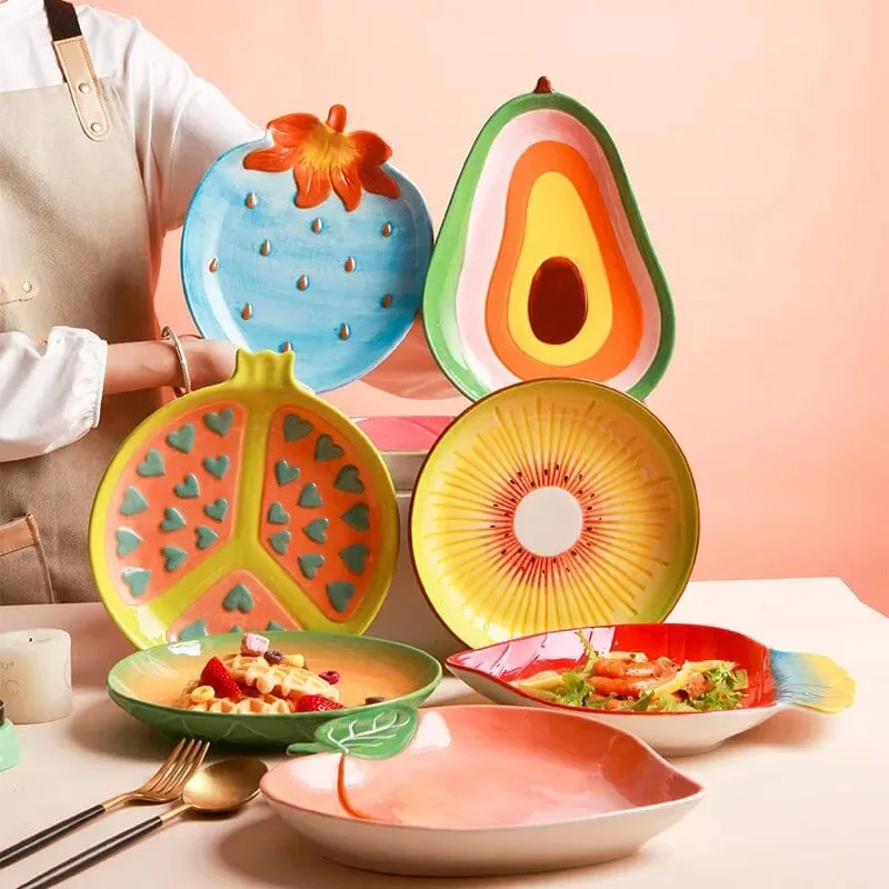Fruit-Decorated Ceramic Plate