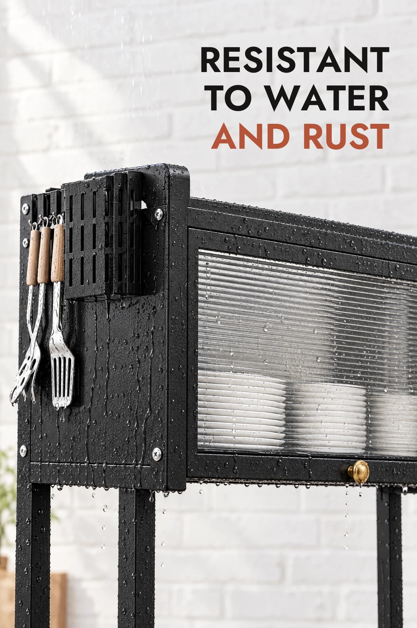 Powder-coated steel that resists water and rust